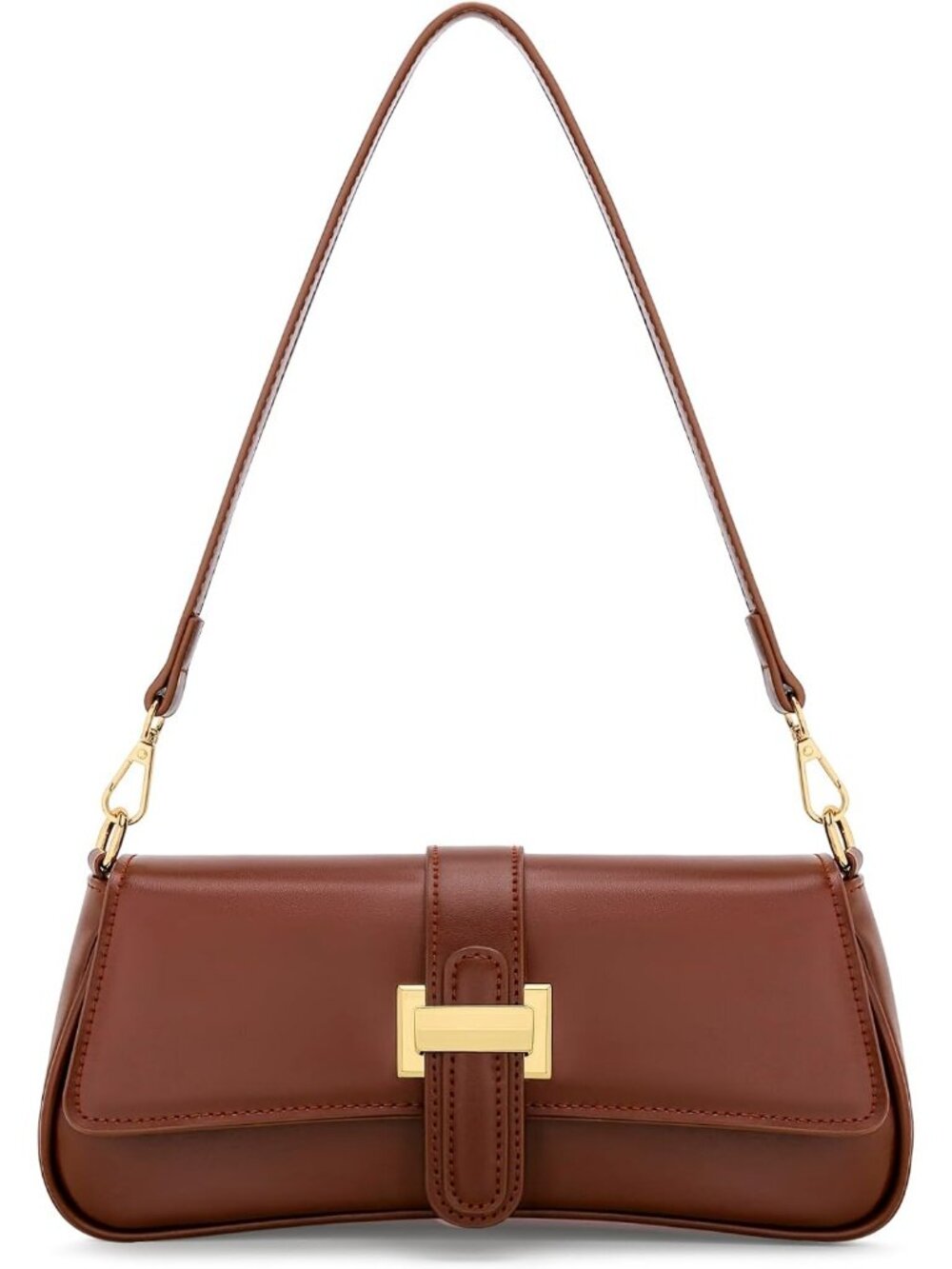 Women's Brown Small Hobo Vegan Leather Mini Retro Clutch Crossbody Bag